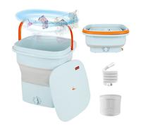 Machine à Laver Portable - Mini machine à laver pliable de 11,5 L avec panier de vidange, stérilisation par nettoyage par ultrasons, machine à laver automatique pour sous-vêtements, chaussettes