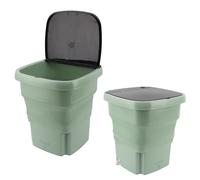Machine à Laver Portable Pliable de 15 L, Mini Laveuse à Seau Haute capacité avec 3 Modes de Nettoyage en Profondeur pour Sous-Vêtements, Vêtements de bébé ou (Vert herbe clair)