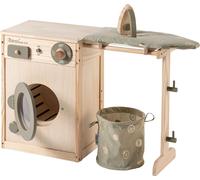 Machine à laver pour enfants en bois Howa avec corde à linge, planche à repasser, panier à linge et fer à repasser 48142