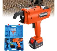 Machine à Ligaturer Les Armatures Automatique 8-34mm, Pistolet de Ligature d'acier à Béton sans Fil, 2 Batteries Rechargeables 12V, 0.8s par Nœud, Boîte à Outils pour Construction
