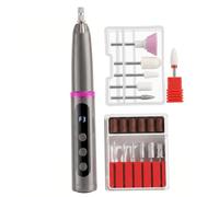 Machine à limer les ongles |.Lime à ongles | Kit de perceuse sans fil avec lampe Uv, perceuse 2 en 1 gris