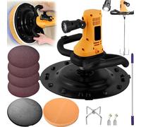 Machine à Lisser Plâtre, 2 En 1 Bétonnière 1680W Machine à Lisser Les Murs électrique Meule 6 Vitesses Ø380 Mm éclairage LED Truelle Mortier Ciment Béton Machine à Plâtrer Broyeur Mural Lisseur Béton