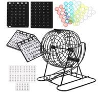 Machine à Loterie Portable Bingo en Fer Noir, Jeu de Table