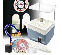 Machine à meuler les vitraux avec plusieurs forets et disques de grain pour la mise en forme du verre et le meulage des angles de courbes