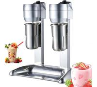 Machine à milkshake électrique commerciale avec deux tasses en acier inoxydable, vitesse réglable et interrupteur de sécurité pour magasins de boissons