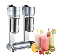Machine à milkshake électrique, machine à milkshake en acier inoxydable, mélangeur de boissons à double tête réglable en vitesse, équipement de boissons mélangeur de mousse de lait smoothie pour
