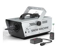 Machine à Neige 1200W avec Télécommande et Commande Filaire, Jet de Neige de 3M Taille des Flocons Réglable pour Noël Mariages Fêtes Scènes