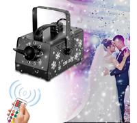 machine à neige à LED 12 couleurs en intérieur avec télécommande 3 modes d'éclairage effet scénique 900W pour DJ Disco Noël Party