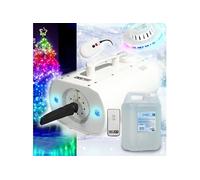 Machine à neige artificielle de Noël à LED, Effet Flocons Réaliste, sans Traces au Sol - Décoration Noël - 5L de liquide INCLUS