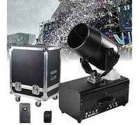 Machine à neige commerciale 2000 W pour événements en plein air, machine à neige réglable à 90° avec télécommande et mallette de vol - Parfaite pour les mariages, les fêtes d'enfants, Halloween et les