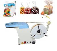 Machine à nouer automatique - Fermeture semi-automatique de sac avec 1 rouleau de fil de serrage torsadé, équipement de regroupement de fermeture de sac, pour aliments, épicerie, bonbons, pain
