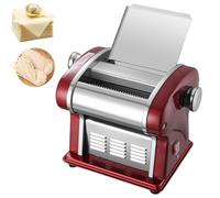 Machine à nouilles électrique avec rouleau à pâte et coupeur, machine à pâtes automatique, épaisseur réglable, pour pâtes fraîches, feuilles de raviolis et wontons, couteaux red 3 Knifes
