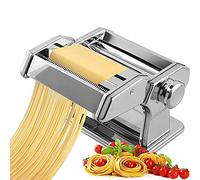 Machine à nouilles manuelle en acier inoxydable - 6 réglages d'épaisseur réglables - Pour spaghettis, lasagnes ou raviolis - Argenté