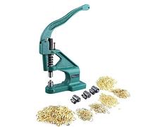 Machine à Oeillets Professionnelle, 6mm/10mm/12mm Presse à œillets Sécurisée pour Bannière, Enseigne, Auvent, Affiche, Rideau (Machine à Oeillets + 3 Matrices + 900 Oeillets)