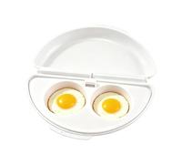 Machine à omelettes au micro-ondes - Cuiseur à œufs à 2 cavités | PP | Cuit 2 œufs en même temps, résistant à la chaleur, nettoyage avec rinçage rapide, 21 cm