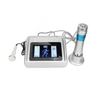 Machine à ondes de choc 2-en-1 pour tissus profonds et cellulite, poignée bleue avec base