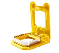 Machine à pain à sandwich en acier inoxydable avec coupe-bord intégré pour sandwichs sans croûte anti-fuite, compatible avec tous les types de pain et passe au lave-vaisselle (jaune)