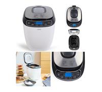 Machine à pain Cuve en aluminium Double pétrin 550W 900g écran LCD 12 programmes 3 degrés de cuisson