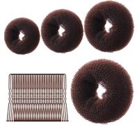 Machine À Pain Donut, 4pcs Cheveux Donuts Chignons Et 30 Épingles À Cheveux, Machine À Chignon Pour Les Danseurs, Les Enfants, Les Filles Et Les Femmes, 6+8+10+12cm(Marron Foncé)