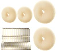 Machine À Pain Donut, 4pcs Cheveux Donuts Chignons Et 30 Épingles À Cheveux, Machine À Chignon Pour Les Danseurs, Les Enfants, Les Filles Et Les Femmes, 6+8+10+12cm(Marron Foncé)