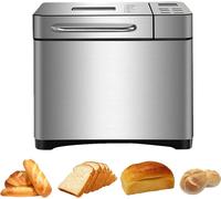 Machine à pain, puissance 650W, capacité 1000g, 19 programmes, argenté