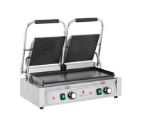 Machine à panini double - Rainurée + Lisse - Royal Catering - 3,600 W