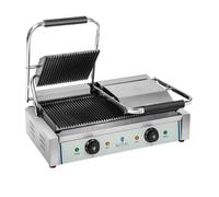 Machine à panini nervurée double - 2 x 1 800 W | Royal Catering