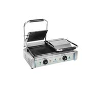 Machine à panini nervurée double - 2 x 1.800 watts acier inox professionnel 3614037
