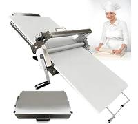 Machine à Pate Manivelle Acier Inoxydable,Pliable Laminoir A Pate FeuilletéE, Laminoir Pates Avec Plaque De Laminage Pour Boulangerie, Pizza Et Croissants, éPaisseur RéGlable De 0 à 27Mm(Model-400)