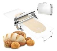 Machine à pâte manuelle en acier inoxydable avec épaisseur réglable pour pizza, croissants, pâtisserie et fondant, design de table 60 x 30 cm