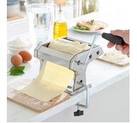 Machine à Pâtes - CELLUSTOP - Manuelle - Inox - 3 Rouleaux - Épaisseur Réglable 8 Niveaux