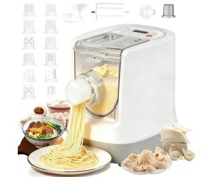 Machine à pâtes électrique, machine à nouilles automatique 260W avec 12 types de pâtes, capacité de 500g, mélangeur de pâte multi-angle, extrudeuse à pâtes facile à nettoyer pour spaghetti