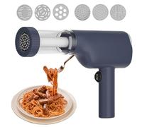 Machine à pâtes électrique portable 40 W avec 6 disques de pâtes, machine automatique à pâtes avec tasse à mesurer pour spaghetti, lasagne (bleu)