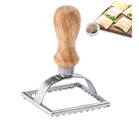 Machine à pâtes | Emporte-pièce à biscuits avec manche en bois - Coupe-pâte et tampon de pressage pour pâtes, boulettes, raviolis, lasagnes, pirogues et plus encore