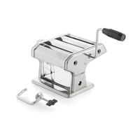 Machine à Pâtes Fraîches Manuelle Inox, Laminoir Maison 3 Rouleaux Spaghettis Tagliatelles Lasagnes, Épaisseur Réglable 8 Niveaux, Manivelle Amovible, Clip Fixation Antidérapant, Cuisine Familiale