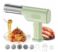 Machine à Pâtes Manuelle en Acier Inoxydable 304 - Presse à Nouilles Fraîches 5 Moules - Extracteur de Pâtes Maison, Vert Pastel