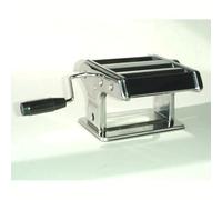 BAUMALU - Machine à Pâtes Fraîches Manuelle - Acier Inoxydable - Laminoir pour Pâtes Maison - Tous Types de Pâtes Fraîches - 21 x 14 x 19,5 cm - Noir et Argent