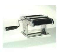 BAUMALU - Machine à Pâtes Fraîches Manuelle - Acier Inoxydable - Laminoir pour Pâtes Maison - Tous Types de Pâtes Fraîches - 21 x 14 x 19,5 cm - Noir et Argent