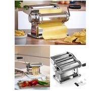 Machine à pâtes manuelle - Laminoir - Acier inoxydable - 9 positions - 6 pièces Machine à ravioli et spaghetti