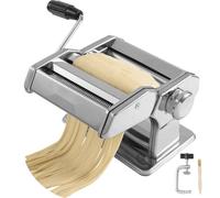 Machine à pâtes manuelle - Machine à pâtes 9 niveaux 0,3-3 mm réglable - Machine à pâtes pour lasagnes, raviolis, spaghettis, tagliatelles - Coupeuse de pâtes inoxydable résistante à la corrosion