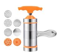 Machine à pâtes manuelle - Presse à nouilles en acier inoxydable robuste avec 7 disques de moule, design ergonomique portable | Outil de fabrication de spaghetti et de fettuccine pour la cuisine à la