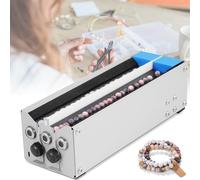 Machine à perler électrique, outil de perlage rapide à double canal, plage de perles de 1,5 à 17 mm, largeur du rouleau réglable pour la fabrication de bijoux, bracelets et colliers