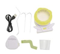 Machine à perler électrique, tourne-disque automatique pour perles plates, outil de enfilage de perles alimenté par USB avec support d’aiguille réglable pour la fabrication de bijo (Verte)