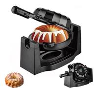 Machine à petit-déjeuner antiadhésive pour pain, machine à beignets et gaufres rotative tout-en-un, gâteaux et collations, 1800 W pour une cuisson rapide, idéale pour les cuisines domestiques