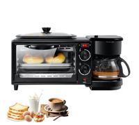Machine À Petit-déjeuner Électrique Avec Cuve De Cuisson, Grande Surface De Cuisson Et Cafetière, Contrôle De La Température De 100 À 230 °c Et Minuterie De 30 Minutes Pour La Cuisine