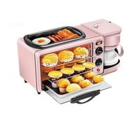 Machine à petit-déjeuner électrique, cuiseur vapeur à trois couches avec marmite de 1,2 L, zone de cuisson de grande capacité de 9 L, comprend une cafetière, un contrôle de température(Pink)