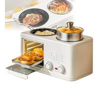 Machine À Petit-déjeuner Multifonction, Avec Four De 8 L, Casserole De 1 L, Poêle À Frire Et Cuiseur Vapeur, Minuterie 60 Min, Pour Les Cuisines, Les Familles Et Les Appartements.,White