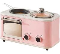 Machine à Petit-déjeuner Multifonction, Mini-Four 3 en 1 avec Gril électrique Et Double Plaque, Station De Petit-déjeuner Familiale pour La Cuisson