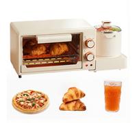 Machine À Petit-déjeuner Multifonctionnelle 4 en 1, Machine Tout-en-un pour Cuire Et Griller avec Four de 8 L/marmite Profonde de 0,8 L, Cuiseur Vapeur en Acier Inoxydable, Petite Machine À
