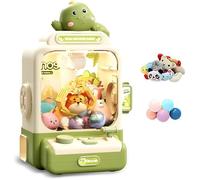 Machine à pince pour enfants, mini distributeur automatique dinosaure avec 10 poupées et 10 jouets gashapon